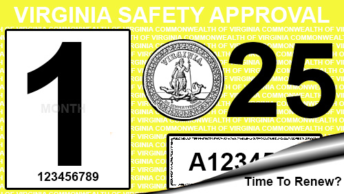 A 2025 Virginia Safety Inspection Sticker