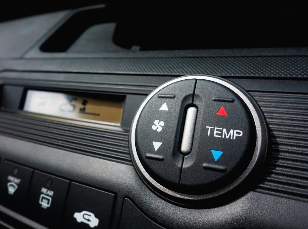 Heating and Air Conditioning button in a vehicle
