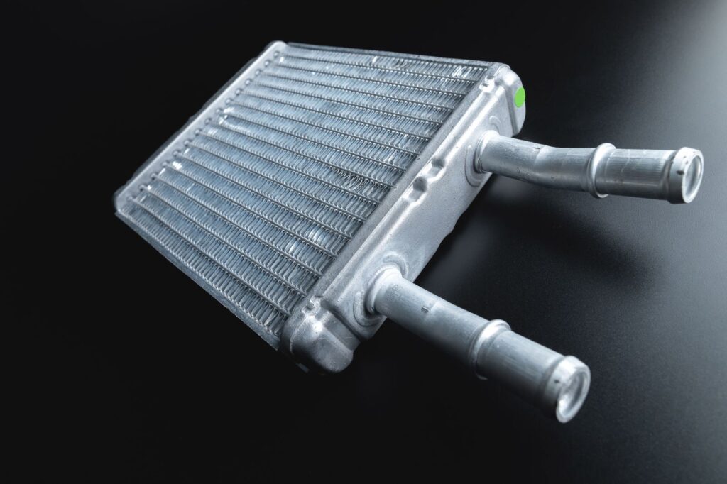 Interior Heater Core on a Black Background