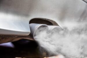 Exhaust Smoke from a Dual Exhaust Vehicle Exhaust smoke from a dual exhaust vehicle