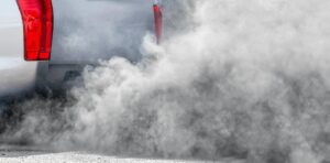 Air pollution from vehicle exhaust pipe