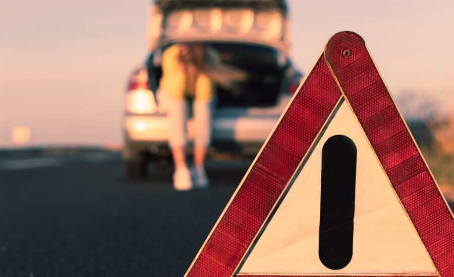 Car breakdown on the highway