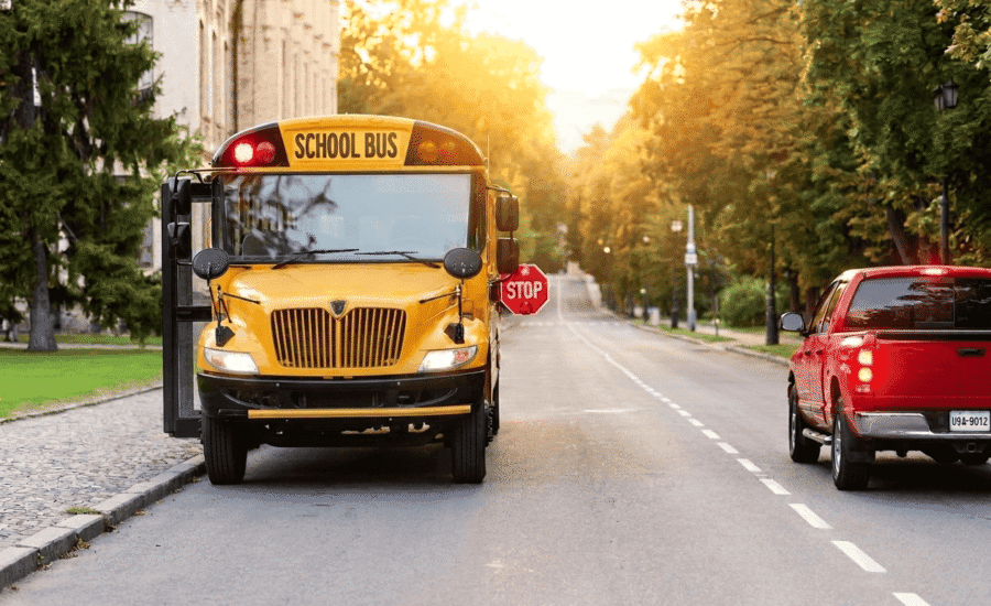 Back to School - School Bus picking up children