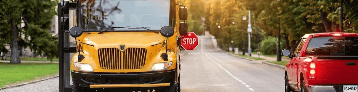 Back to School - School Bus picking up children