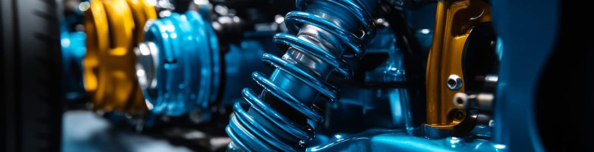 Close up of an automotive suspension system