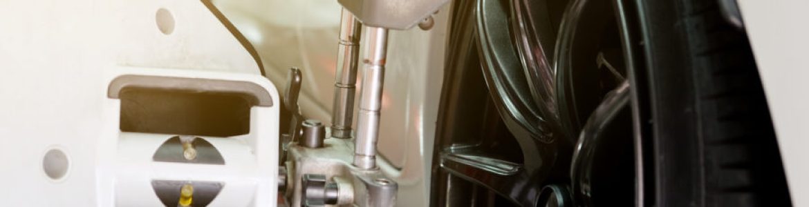 Image of the camber of a wheel being aligned