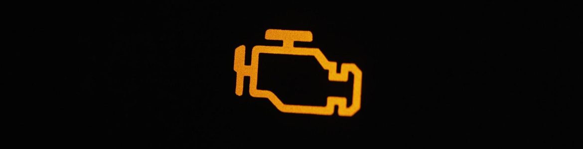 A photo of a check engine light on a car. This is an indication that it is time to have your car brought in for maintenance. It very well could be your oil.