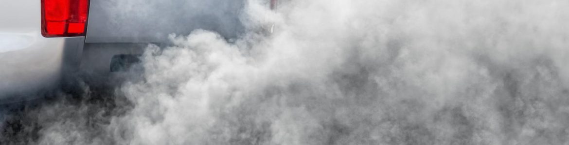 Air pollution from vehicle exhaust pipe