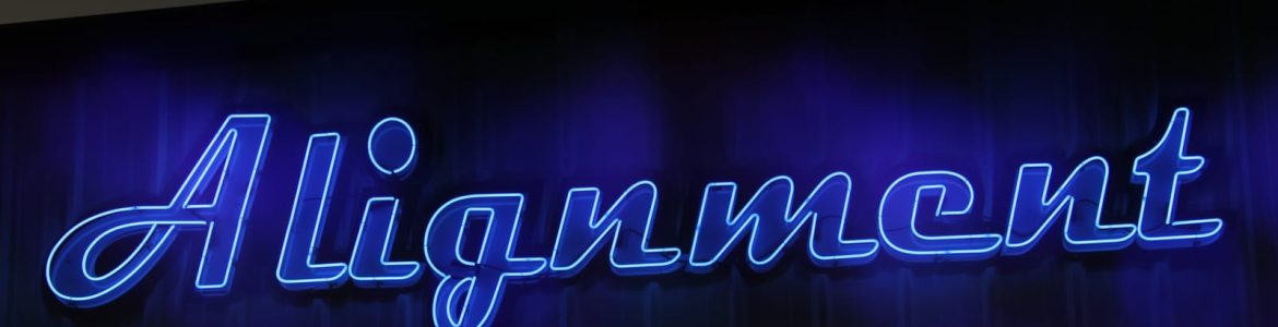 Vintage Blue Neon Alignment Sign